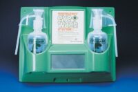 Double eyewash safety station