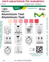 Aluminium Colorimetric Test Strips