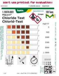 Chloride Test Strips, colorimetric