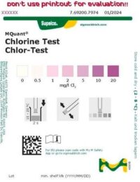 Chlorine Test Strips, colorimetric